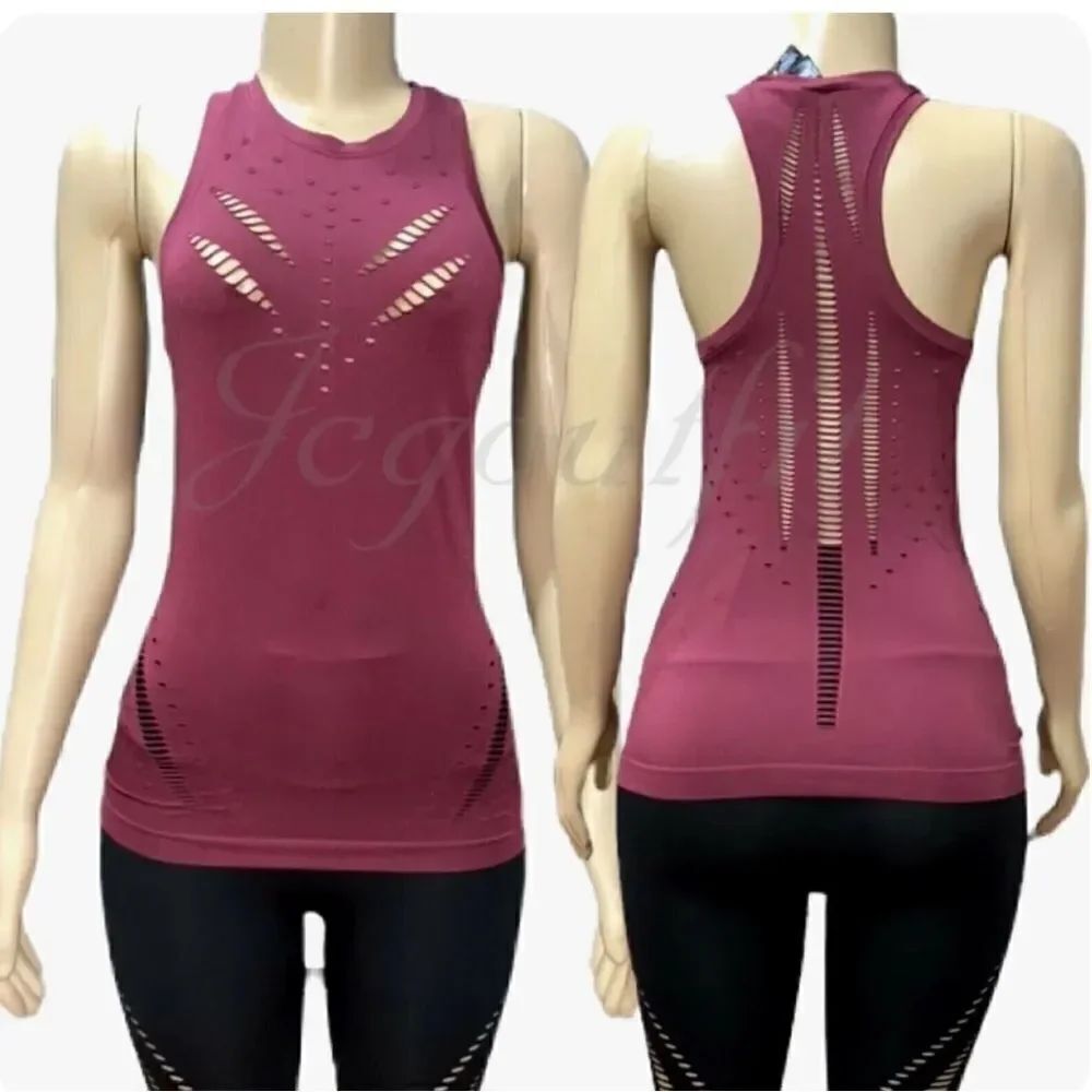 Victorias Secret Seamless Perforation Sports Tank Top Maroon